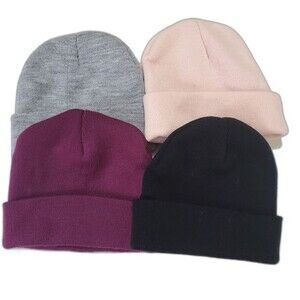 Urban Outfitters 4 knit hats unisex NEW black gray pink burgundy set
